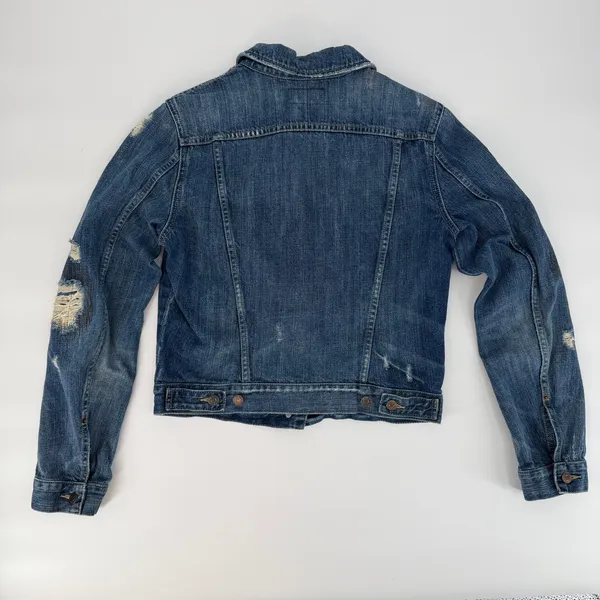 Denim & Supply Ralph Lauren Distressed Blue Denim Trucker Jacket Size Medium M - Image 10