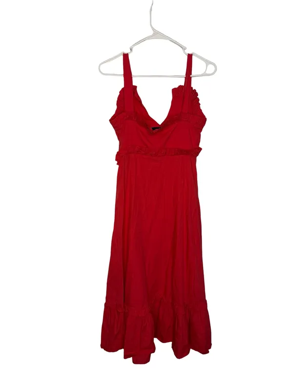 ❤️ Never A Wallflower Ruffle Cotton Midi Dress Size Small ❤️‎ - Image 5