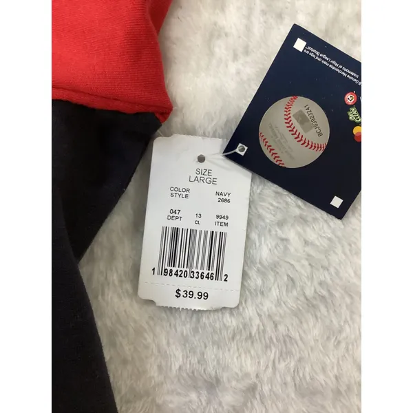 Atlanta Braves MLB Women Quarter Zip‎ Cropped Sweatshirt Navy Red Campus Life - Image 5