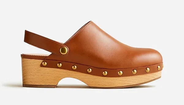 leather Convertible leather clogs in tan sz 6.5 / 50mm heel - Image 2
