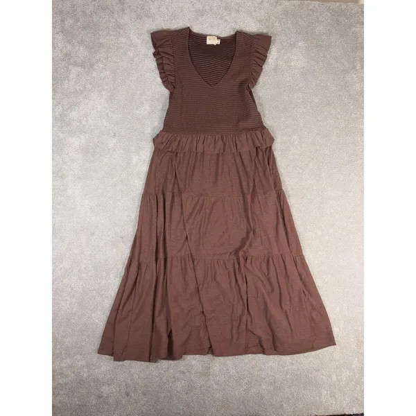 Nation LTD Fabienne Fused Ruffle Dress Brown mauve L‎ - Image 4