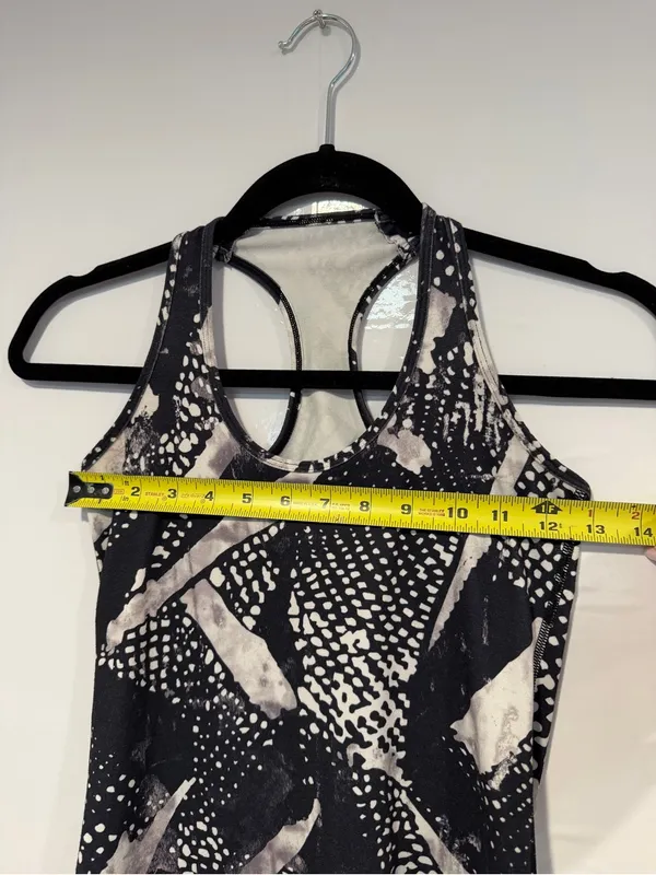 Black & White Patterned Lululemon Cool Racerback Tank Top‎ - Image 2