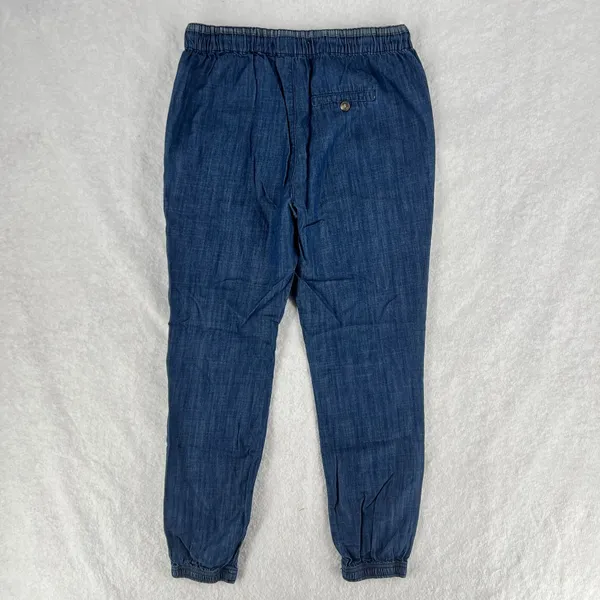 Life In Progress Casual Jogger Pants Womens‎ XS Blue Chambray Cotton Tapered Leg - Image 7