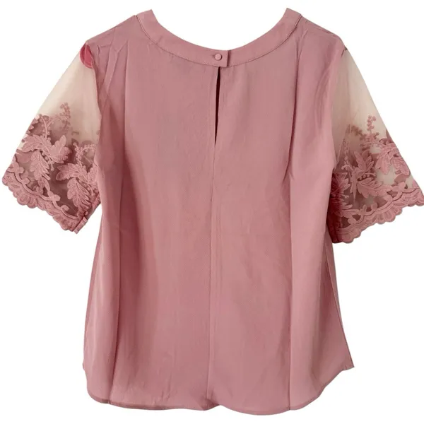 NWT Lulus Lisa Marie Mauve Pink Embroidered Top Medium - Image 4