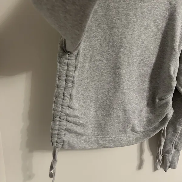 Aerie Women's‎ Hoodie Sweatshirt Draw String Scrunched Side Gray Size XS - Image 4