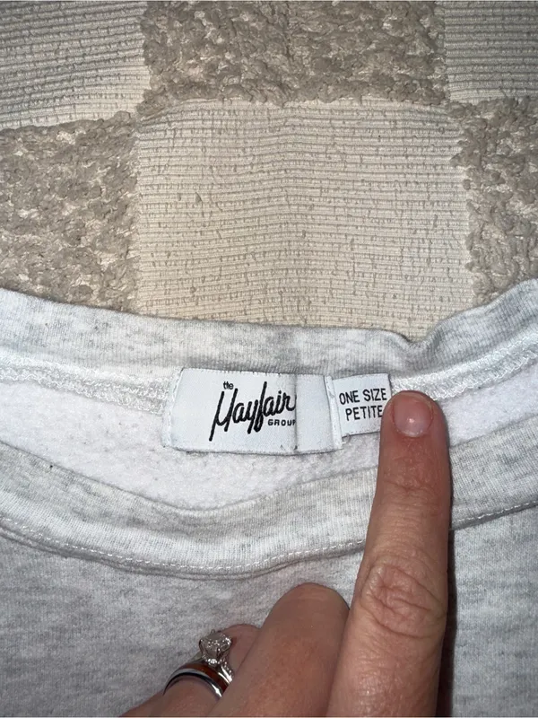 The Mayfair Group "Empathy‎ Always" heather grey crewneck sweatshirt one size - Image 4