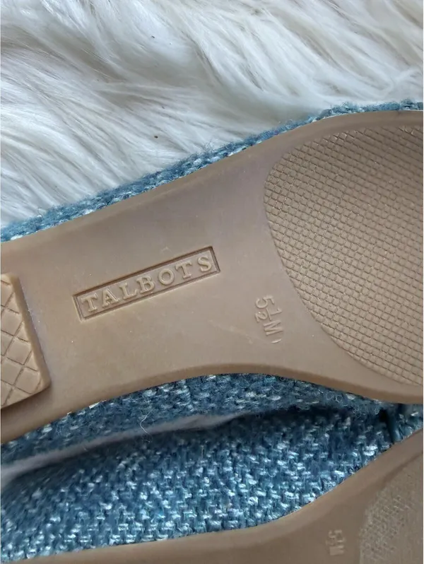NWOT’s Talbots Blue Tweed Tassel Loafers Size 5.5 - Image 5