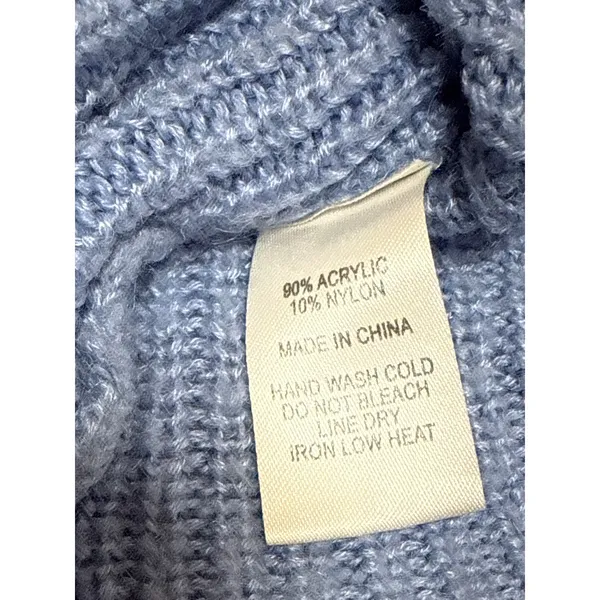 Lulus Women's Blue Ribbed Knit Sleeveless Scoop Neck Cami Tank Crop Top Size L - Image 5