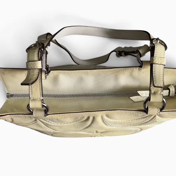 Coach Gallery Signature C Stitched Patent Leather Tote Butter Yellow Bag - Image 9