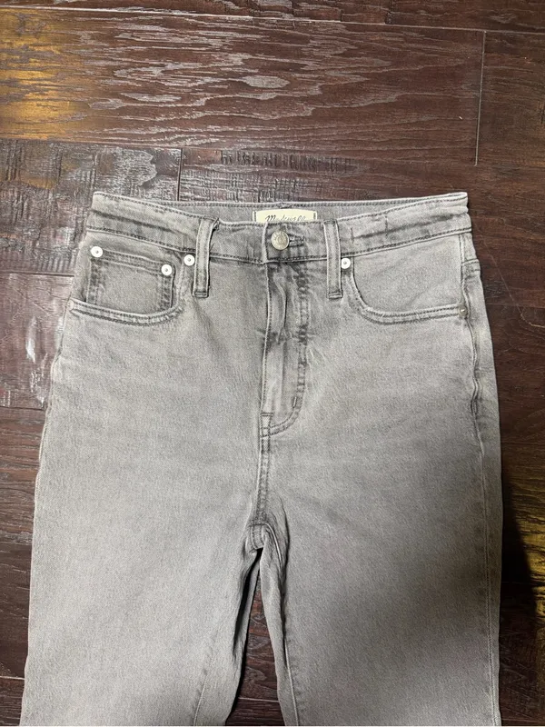 Madewell Gray High Rise Straight Leg Cropped Jeans Size 24 - Image 5