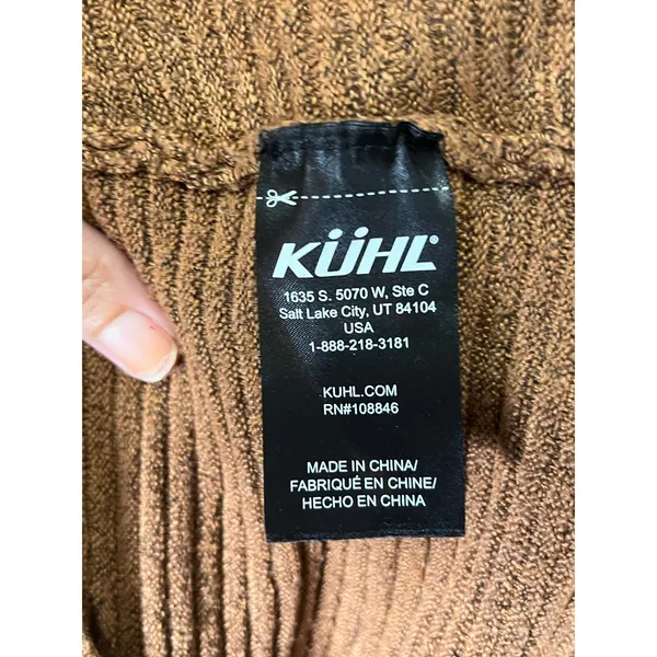KÜHL Brown Textured Turtleneck Sweater Cozy Outdoorsy Hiking Gorpcore Knit Small - Image 7