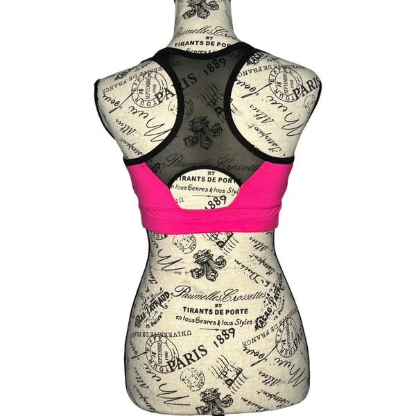 BCG (M) Pink Racerback Sports Bra Mesh Back Tru‑Wick Fabric Black Details - Image 3