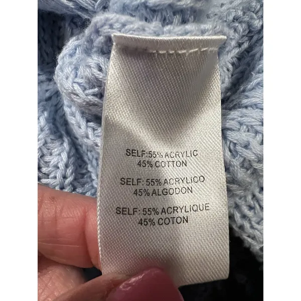 Altar’d State Top Adult Blue Crop Long Sleeve Knit Sweater Women’s Small - Image 6