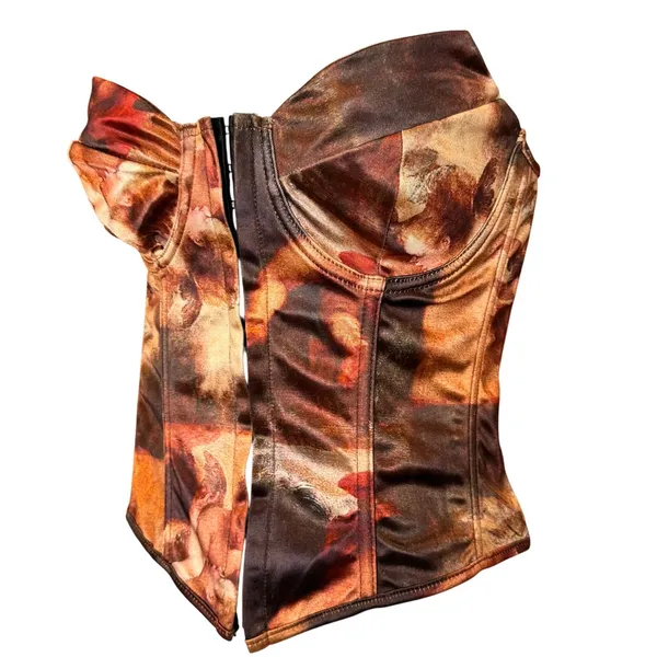 Renaissance Cherub Corset S Lace Up Bustier Top Goblin Castlecore‎ Artsy Regency - Image 3
