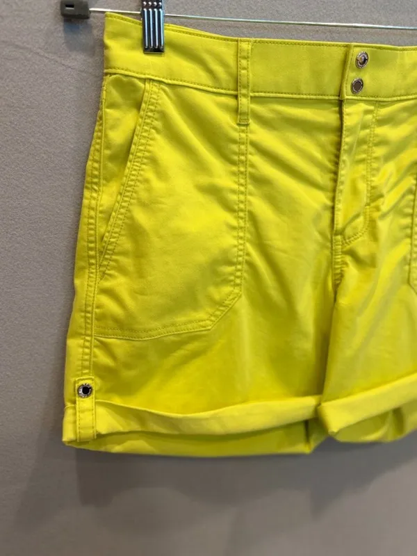 WHBM Neon Yellow Utility Shorts Size 6 Bright Summer Coastal Resort‎ Stretch - Image 3