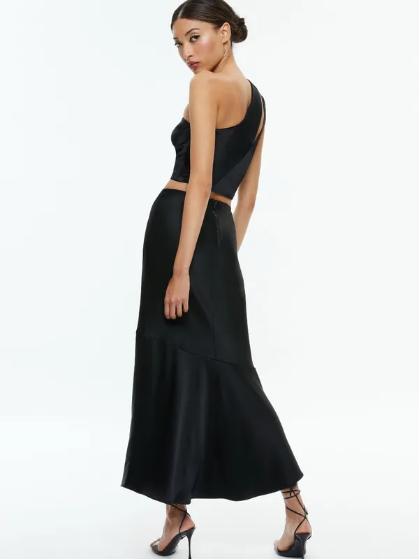 Alice + Olivia TERESE SLIP MAXI SKIRT IN BLACK - Image 2