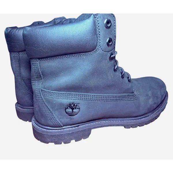 Timberland 6 Inch Premium Waterproof Boots Black Nubuck Leather Womens Lace Up - Image 3
