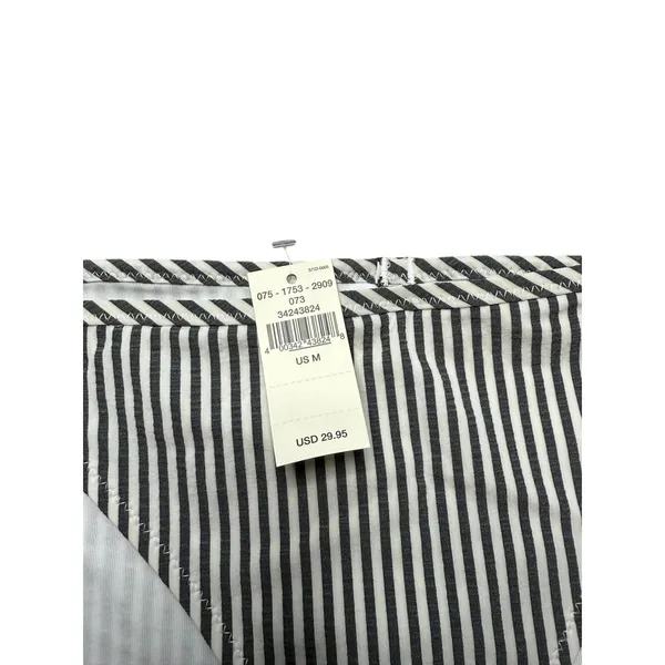 NEW Aerie Bikini Bottoms Women M Seersucker Ruffle Gingham Stripe Gray White - Image 3