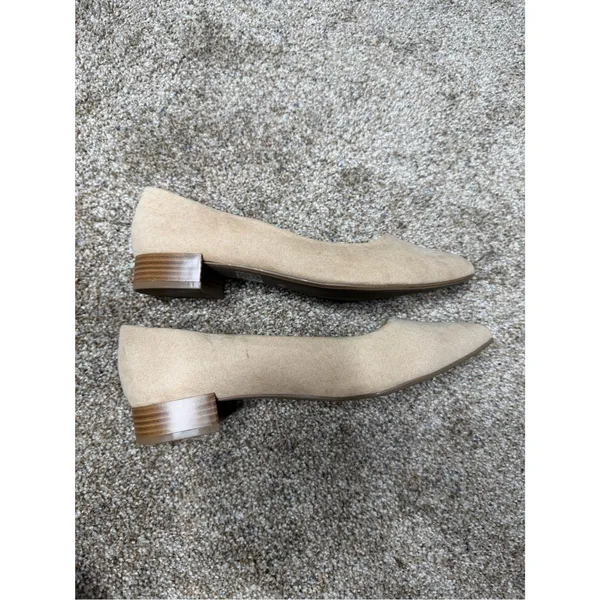 Lulus Women's Alessia Light Nude Suede Low Pointed-Toe Heels 7.5 - Image 8