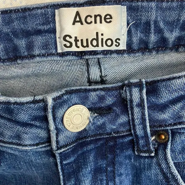 Acne Studios Jeans Skinny Straight High Rise‎ Medium Wash Denim Blue Size 28 - Image 9