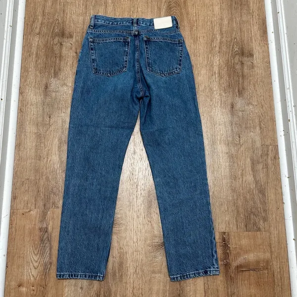 Everlane | The 90s Cheeky Crop Blue Organic Cotton Straight Leg‎ Denim Jeans, 24 - Image 2
