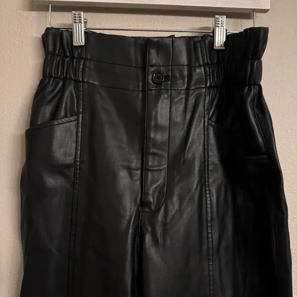 MADEWELL Vegan Leather Pull-On Paperbag Pants‎ - Image 4