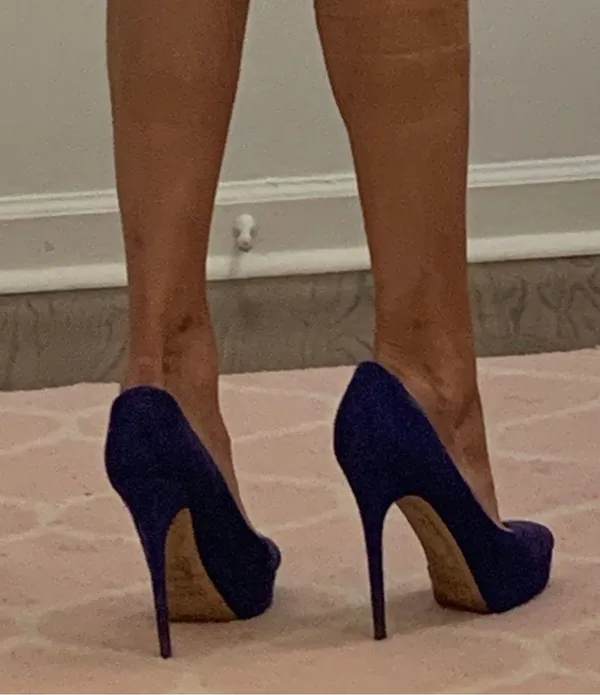 Heels, Size 39 (Woman’s 9), Royal Blue Suede - Image 8