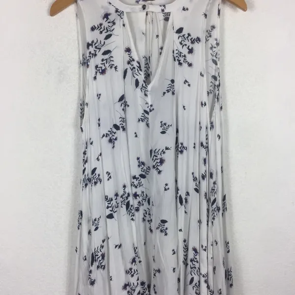 Free People Snap Out of It White Floral Swing Mini Dress Tunic Medium Boho - Image 10