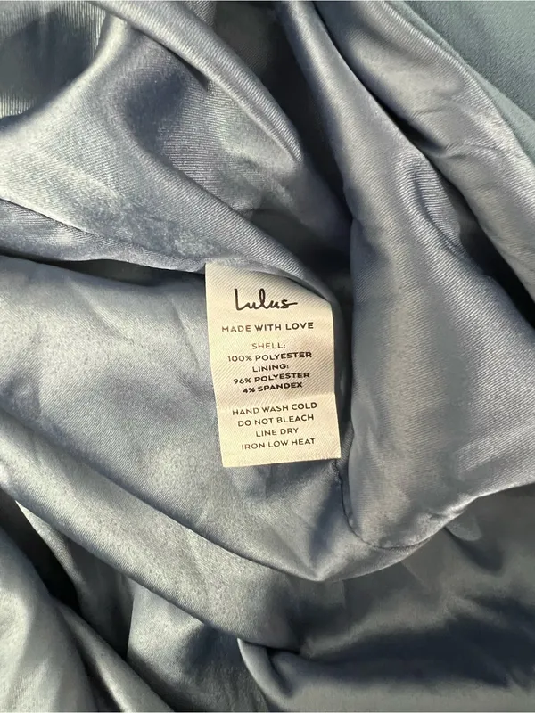 Lulu's Dusty Blue One-Shoulder Ruffle Evening Gown - Image 7