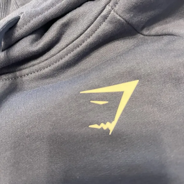 Gymshark Cropped Hoodie Sweatshirt Womens Medium Blue Athletic Workout - Image 3