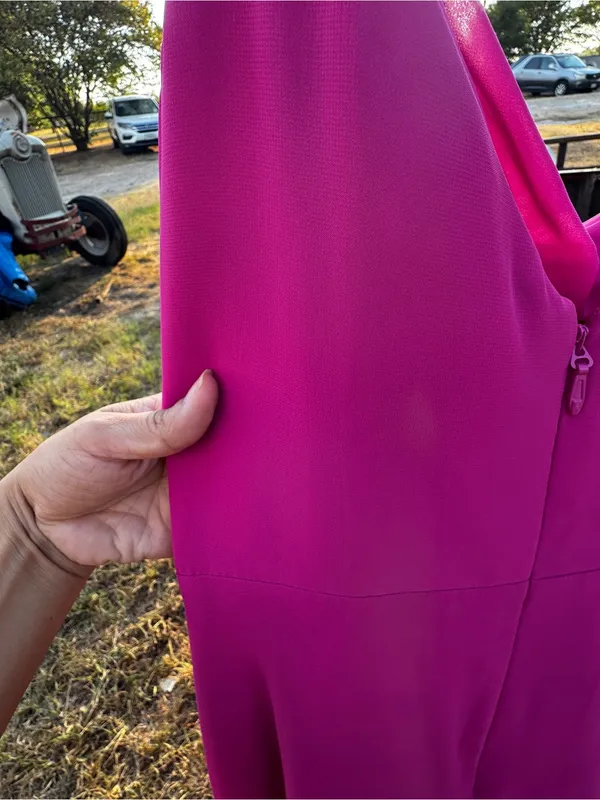 Azazie fuchsia Strapless Cowl Neck Dress - Image 4