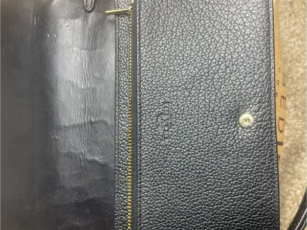 COACH Anna Foldover Black Pebbled Leather Crossbody - Image 5