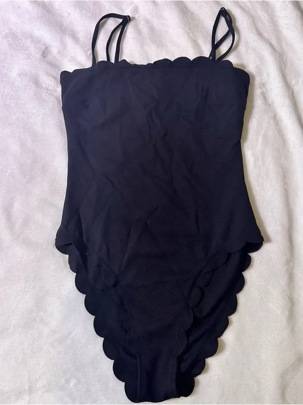 Victoria's Secret Black Scalloped Swim Top - Image 2