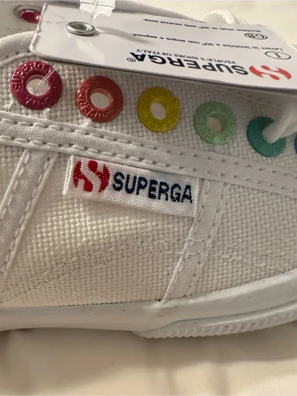 Superga Tank Multi Color Canvas Sneakers with Rainbow Eyelets - NWT - Size 8 - Image 9