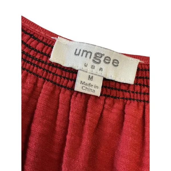 Umgee Rust Red Tiered‎ Babydoll Dress Waffle Knit Long Sleeve M5176 Mens M - Image 7