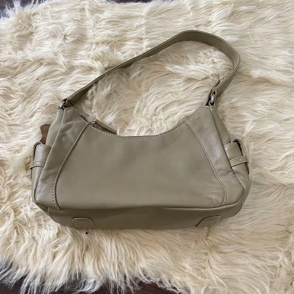 Source Unknown Vintage Y2K Tan Genuine Leather Hobo Shoulder bag Phone Side Pockets - Image 5