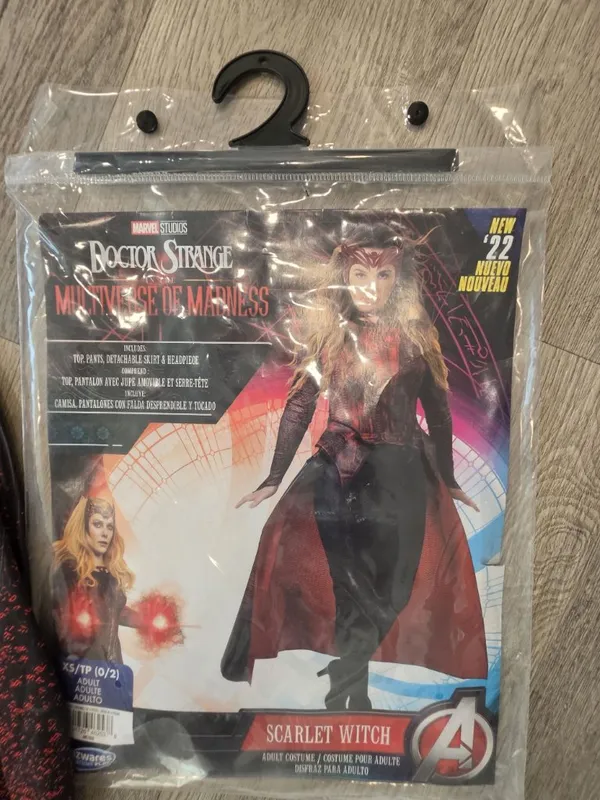 Marvel Scarlet Witch Adult halloween Costume XS Top Pants Skirt Headpiece comico - Image 4