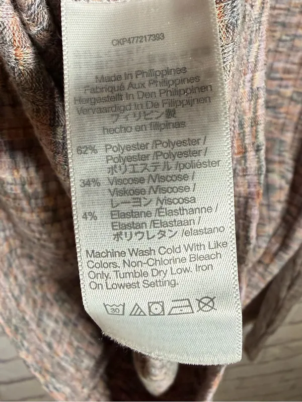 Madewell Top Turtleneck Ribbed Knit‎ Cropped Mauve Space Dye Long Sleeve Large - Image 4