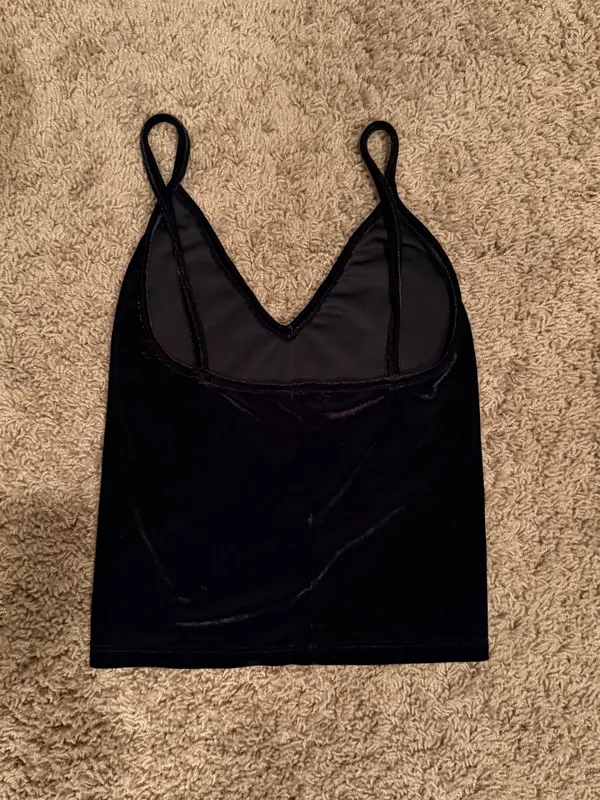 Brandy Melville/John Galt Black‎ Velvet V-Neck Cami - Image 2