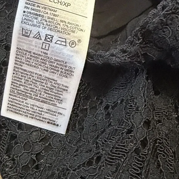 Gap Black Lace Midi Midi Skirt(Size XXS) - Image 9