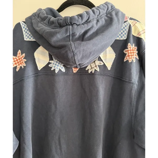 Free People Saint Sweatshirt Hoodie Tunic Top Embroidered Oversized‎ Size Small - Image 4