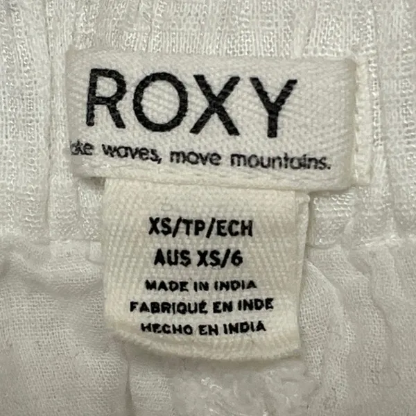 Roxy Womens White Elastic Waist Tiered Lace Trim Maxi Boho A-Line Skirt Sz XS/6 - Image 4