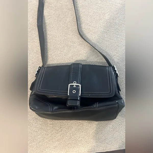Coach Hampton Buckle‎ Flap Crossbody Bag F11196 in Black Y2K - Image 2