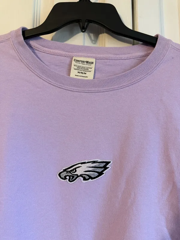 Philadelphia Eagles NFL purple crewneck sweatshirt - Image 2