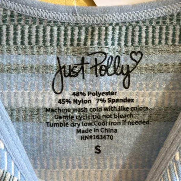 Just Polly Stripe Knit Tank Top - Blues/grays/white - Image 3