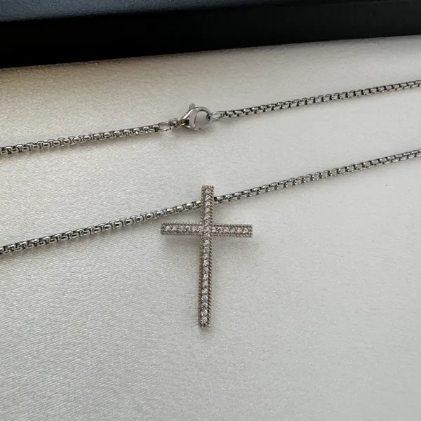 CZ Cross Pendant Necklace for Men Women,Streetwear Punk Hip Hop Unisex Style - Image 3