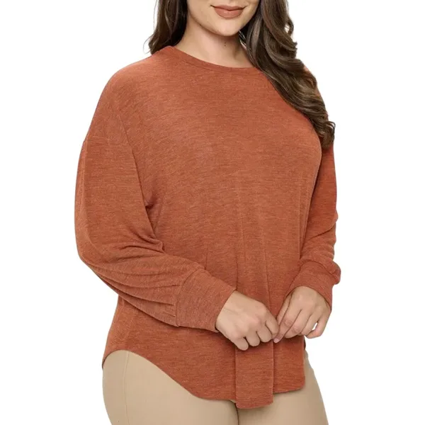 Yelete‎ Womens Medium Rust Burnt Orange Dolman Sleeve Knit Top Oversized Boho - Image 9