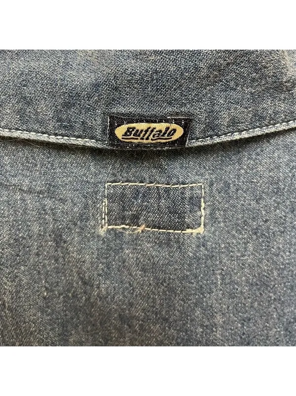 Vintage 1990s David Bitton Blue Denim Sleeveless Button Up Top - Image 5