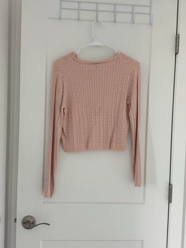 Light Pink Cable Cardigan  - Image 2