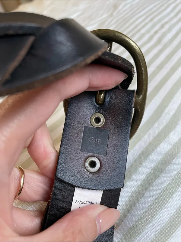 Gap Braided Genuine Leather Belt Size XS-M Dark Brown - Image 7